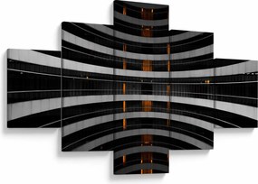 Abstrakcyjny obraz - budynek (125x70 cm)