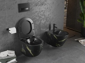 Mexen Lena miska wc Rimless z deską wolnoopadającą slim, duroplast, czarna kamień - 30224098