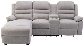 Kanapa narożna lewostronna z funkcją relax z tkaniny beżowej MACEDONIA