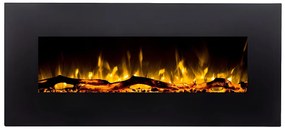 Kominek elektryczny LALITA - Szer. 110 x Gł. 14 x Wys. 49 cm - Czarny