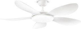 Wentylator sufitowy Perenz 7172 B CT biały z oświetleniem – Ø 130 cm, 5 łopatek, 5 prędkości, silnik prądu stałego 40 W, cichy