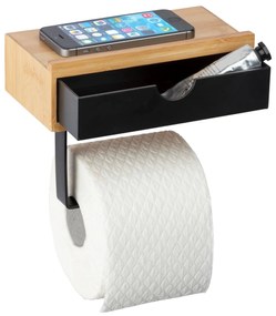 Uchwyt na papier toaletowy BAMBUSA z bambusową szufladą, WENKO