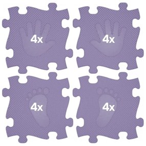 Woopie mata sensoryczna ortopedyczna puzzle ręce i nogi 16 el. - kolor fioletowy