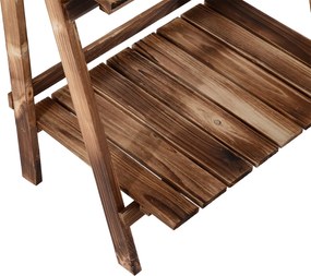 Outsunny Stojak na Kwiaty Drewniany Regał Kwietnik Wypalany Design do Ogrodu Balkonu 60x37x93cm | Aosom PL