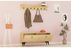 Wieszak ścienny z półką na buty Rupa Oak