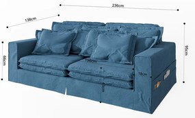 Niebieska sofa 236 cm Nora – Ropez
