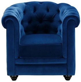 Komplet 2 foteli CHESTERFIELD - Welur w odcieniu niebieskim królewskim