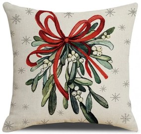 Świąteczna poszewka na poduszkę MISTLETOE 45x45 cm, kolorowa