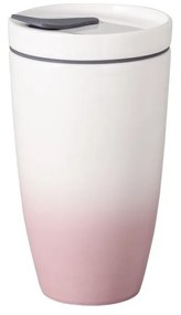 Różowo-biały porcelanowy kubek podróżny Villeroy &amp; Boch Like To Go, 350 ml