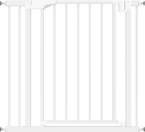 PawHut Bramka Ochronna Bez Wiercenia z Automatycznym Zamykaniem dla Dzieci i Zwierząt 76–89 x 76 cm, Biała | Aosom PL