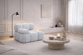 Moduł boczny do systemu modułowego, tkanina bukla Abriamo, Jasnoszary, Lewy, Selia