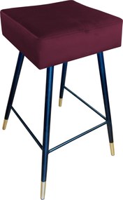 Hoker MAX krzesło barowe tkanina Welur podstawa metalowa : Kolor nogi - Czano-złota stożek, Kolor tkaniny - VELVET - MG02, Typ siedziska - Siedzisko stałe