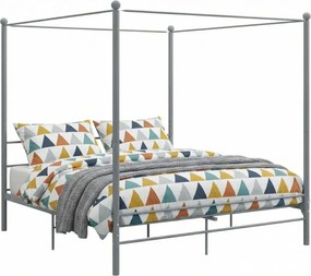 Szare metalowe łóżko rustykalne 180x200 cm C6-E92