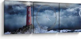 Obraz - Latarnia morska na klifie (z zegarem) (90x30 cm)