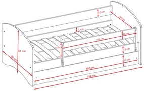 Łóżko dziecięce z barierką Happy 2X 80x180 Baleo