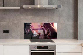 Panel szklany do Kuchni Ludzie z Kieliszkami