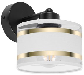 Czarny kinkiet LED z białym abażurem WD-TI-1010SC-WE jednopunktowy ind