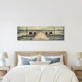 Obraz drewnianego molo na morzu (170x50 cm)