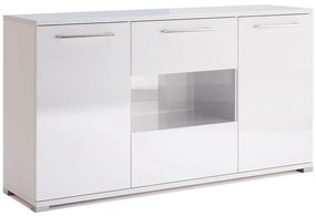 Biała duża komoda z witryną 150 cm - Vestirox 16X