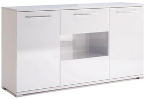 Biała duża komoda z witryną 150 cm - Wilhelm 16X