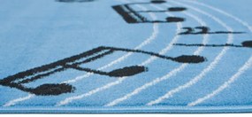 Dziecięcy niebieski dywan w tańczące kotki D3-S32