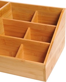 Homcom Organizer na biurko z 2 szufladami Naturalny Drewniany Praktyczne przechowywanie 33x205x155cm | Aosom PL