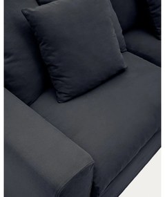Antracytowa lniana sofa 240 cm Nora – Kave Home