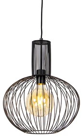 Designerska lampa wisząca czarna - Wire Bake