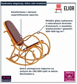 Drewniany fotel bujany w kolorze T5-D20