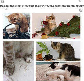 Drapak dla kota Drapak do ostrzenia pazurów dla kota z sizalowymi kolumnami Drapak dla kota ciemnoszary | Aosom.pl