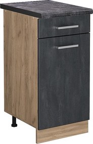 Szafka dolna do kuchni czarny beton 40x60x81.6 r-line