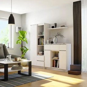 Biała minimalistyczna komoda do salonu N4-G26