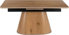 Zestaw Stół Rozkładany Ceramiczny LIZBONA 160-200 cm Dąb i 4 Krzesła ORBI Czarne/Dąb