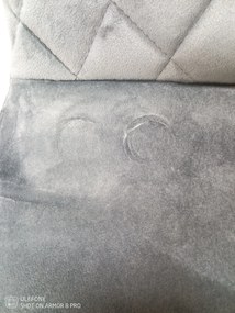 PROMOCJA Szare krzesło IRYS VELVET z czarnymi nogami II. jakość