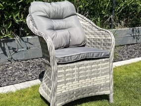 Elegancki fotel ogrodowy z technorattanu MODERNO jasno szary