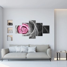 Obraz - Róż abstrakcyjny, fuksja (125x70 cm)