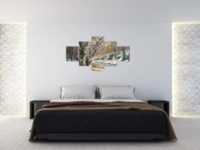 Obraz namalowanego zimowego krajobrazu (125x70 cm)