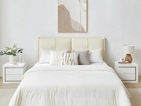 Zestaw 2 szafek nocnych z 2 szufladami - Z oświetleniem LED - Biały lakierowany - FLARANCIA