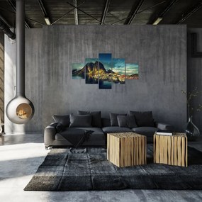 Obraz wioski rybackiej w Norwegii (125x70 cm)
