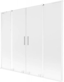 Mexen Velar L Duo parawan nawannowy 2-skrzydłowy rozsuwany 200 x 150 cm, szron, biały - 896-200-003-32-20