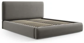 Szare tapicerowane łóżko dwuosobowe ze schowkiem i stelażem 180x200 cm Colonel – Cosmopolitan Design