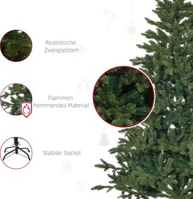 Sztuczna choinka jodła składana i zdejmowana, zielony | Aosom PL