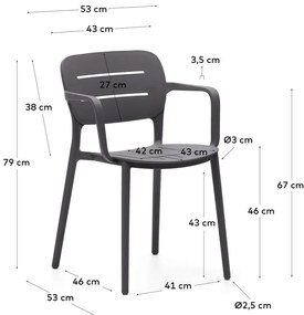 Szare plastikowe krzesło ogrodowe Morella – Kave Home