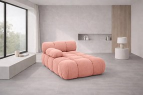 Szezlong modułowy, tkanina welur Salvador, Różowy, Lewy, Selia