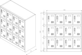 Szatnia do szkoły i przedszkola Ola 109x45x120 cm pastelowa