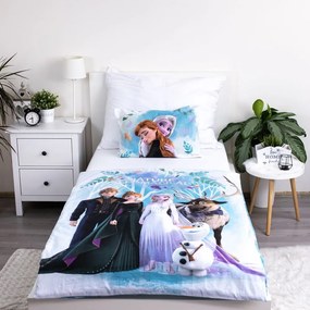 Niebieska bawełniana pościel dziecięca do łóżeczka 100x135 cm Frozen "Blue" – Jerry Fabrics