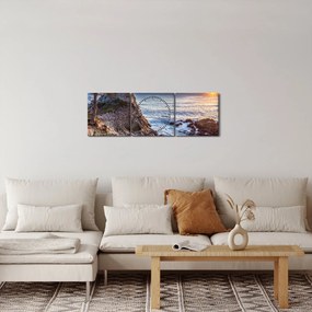 Obraz - Wybrzeże Pacyfiku (z zegarem) (90x30 cm)