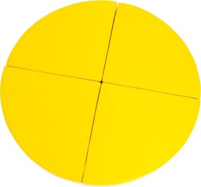 Geometryczny materac piankowy ćwiartka Quartelo, kolor żółty