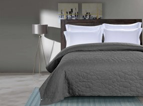 Ciemnoszara narzuta na łóżko ze wzorem STONE Rozmiar: 200 x 220 cm