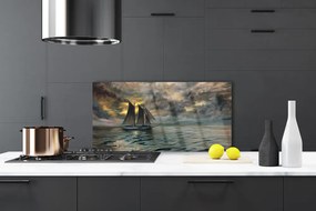 Panel Kuchenny Żaglówka O Zachodzie Słońca